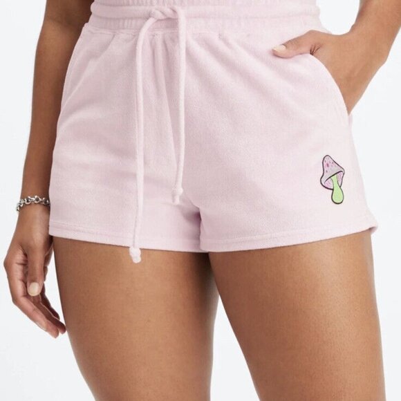 Fabletics Lavender Lustre Towel Terry Mushroom Shorts Size Small Comfy Summer - Picture 1 of 6